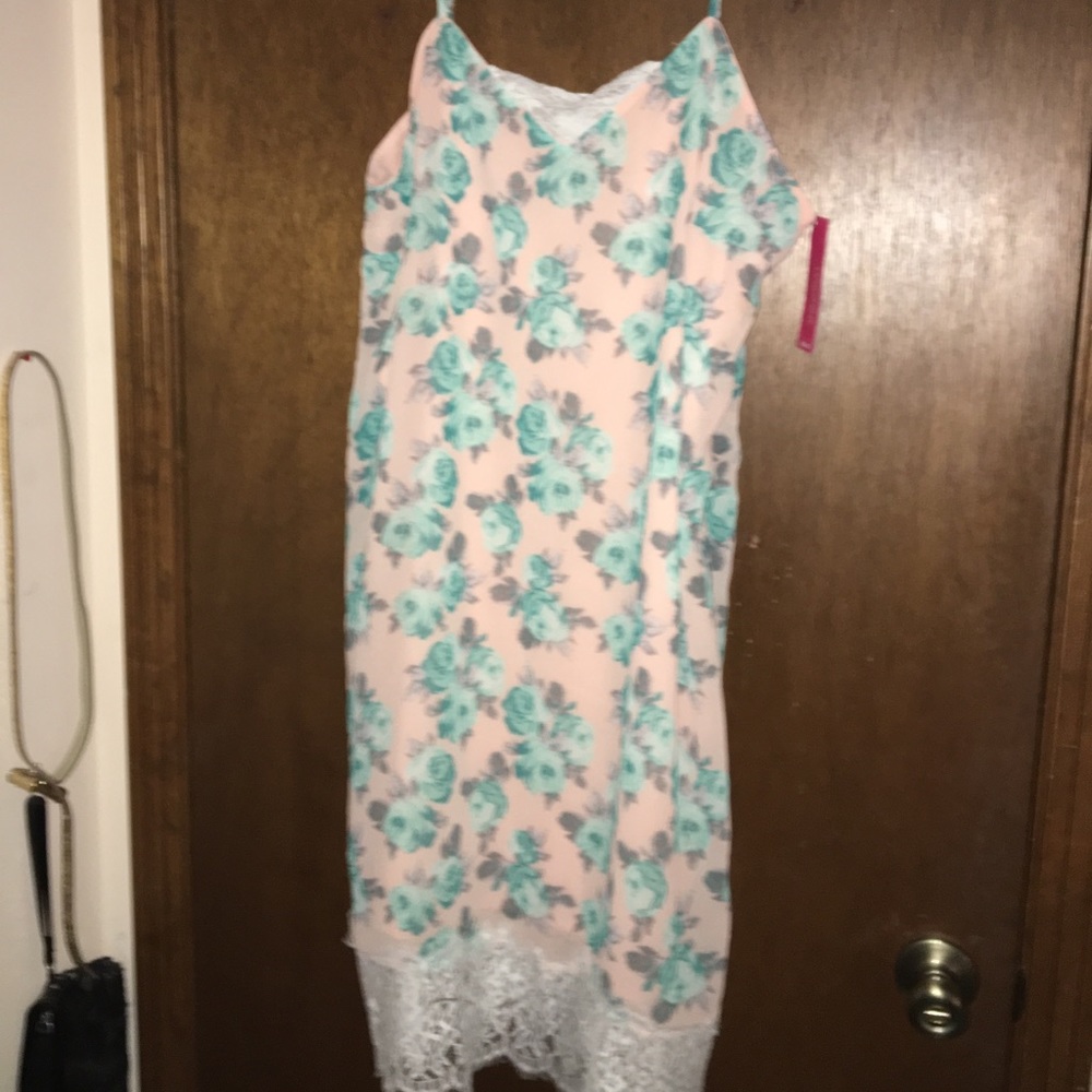 Pink Mint Green Rose Dress Never Worn